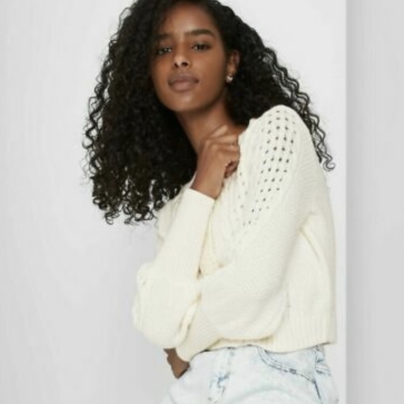 Wild Fable Cable Knit Button Front Cardigan Sweater in Dogbone (cream/off-white) - Picture 2 of 6